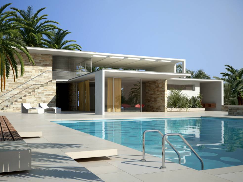 carrelage béton plage piscine